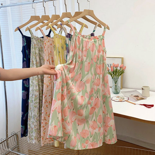 棉绸睡裙吊带2026年新款可爱夏季