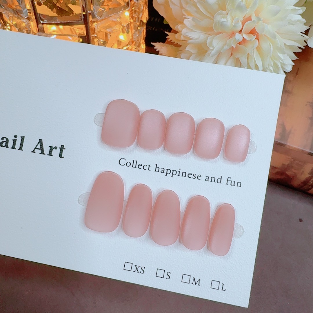 裸粉色穿戴甲成品美甲贴片