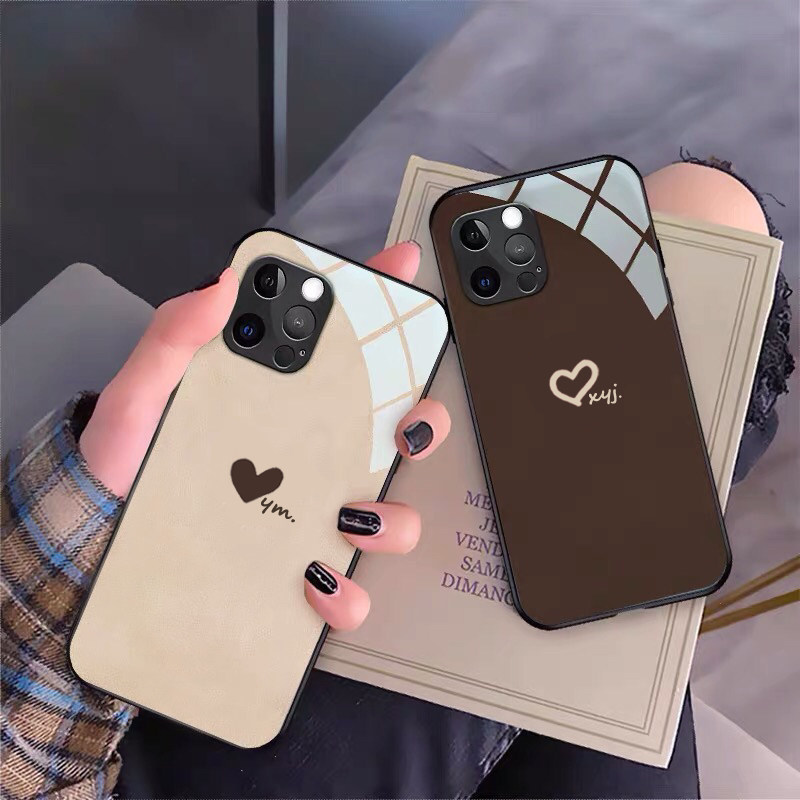 小众情侣爱心简约手机壳定制任意机型适用于华为苹果vivo小米op