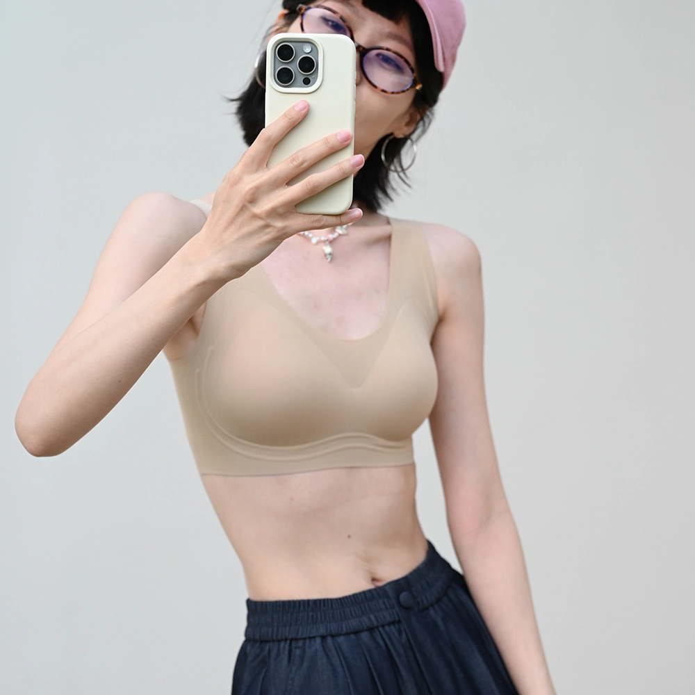白T不透!粉底液隐形内衣女士夏薄款文胸无痕小胸2025新款背心胸罩