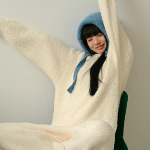 热晕了睡衣冬季女款半边绒2025新款家居服套装