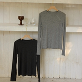 打底衫 修身 显瘦长袖 内搭高领小圆领上衣秋冬2025