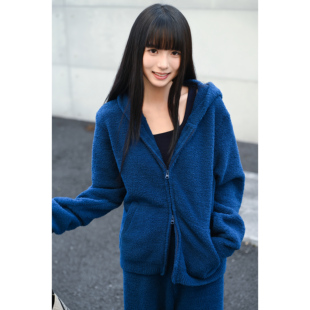 半边绒卫衣外套装毛茸茸/不止家居服睡衣女款可外穿2026秋冬薄绒