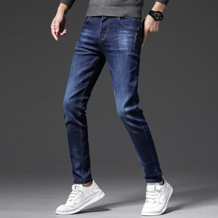 2025秋冬款男士牛仔裤韩版潮流弹力商务休闲修身小脚裤长裤子男装