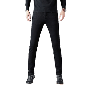 冬季款加绒加厚高弹力牛仔裤男修身小脚弹性保暖长裤子大码潮男装