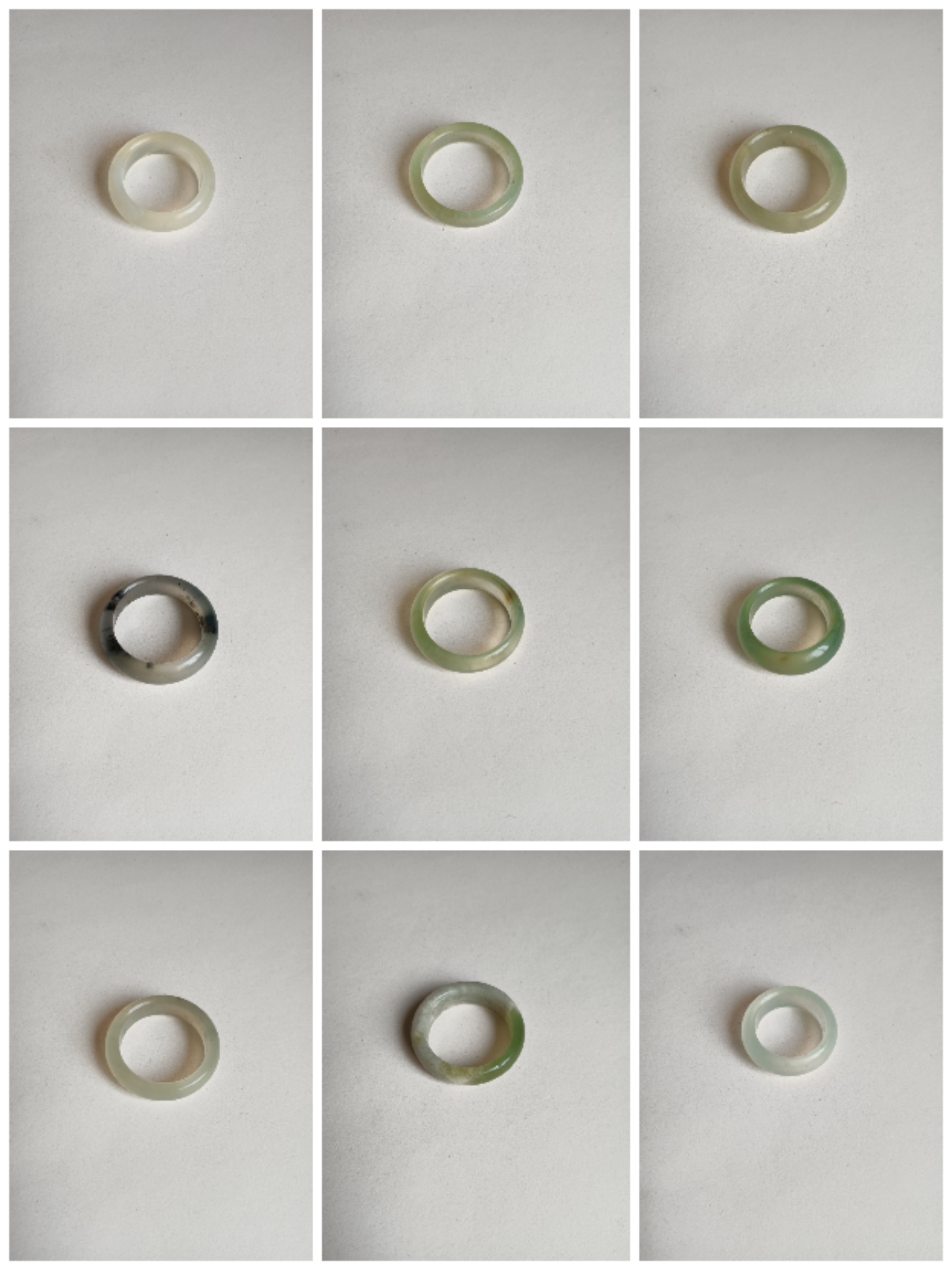 天然岫玉冰料水墨花玉戒指指环戒圈跑环配饰饰品吊坠JZ94-102