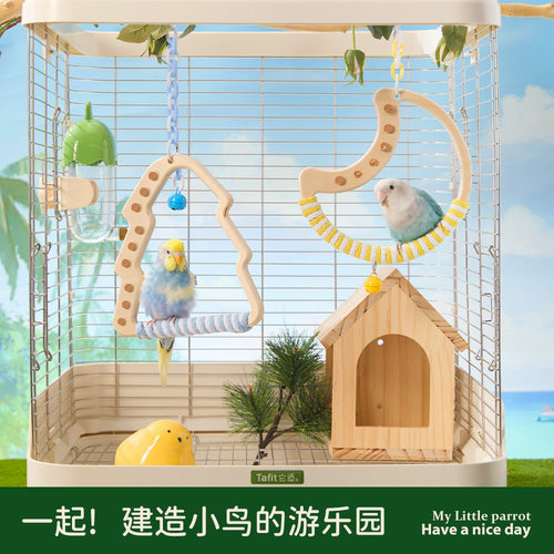 它适鹦鹉秋千鸟攀爬木站杆