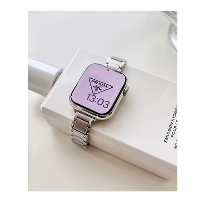apple watch98表带不锈钢带适用苹果手表iwatch7se高级女金属链式