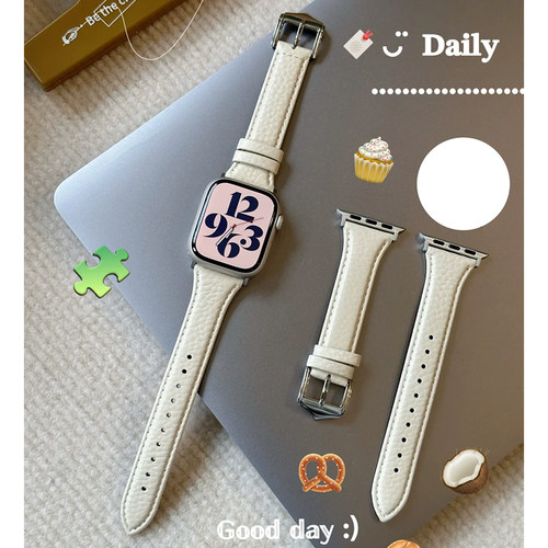Applewatch荔枝纹真皮小蛮腰表带