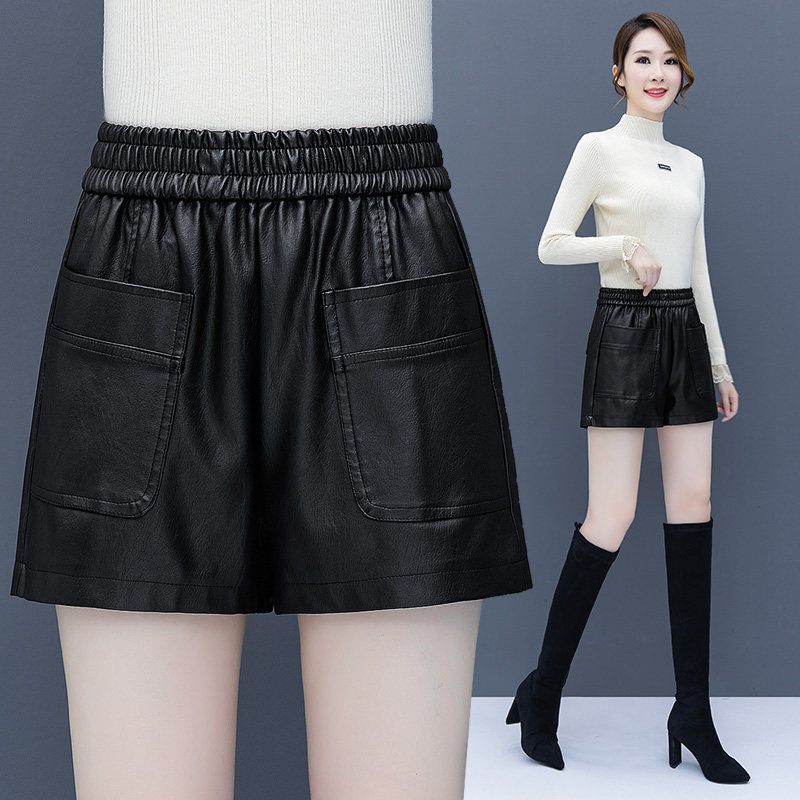 2025秋季新款皮短裤女高腰宽松直筒显瘦洋气百搭靴裤PU皮裤外穿潮,女装/女士精品,大码裤装,淘宝优惠券,粉丝福利购,淘宝优惠卷