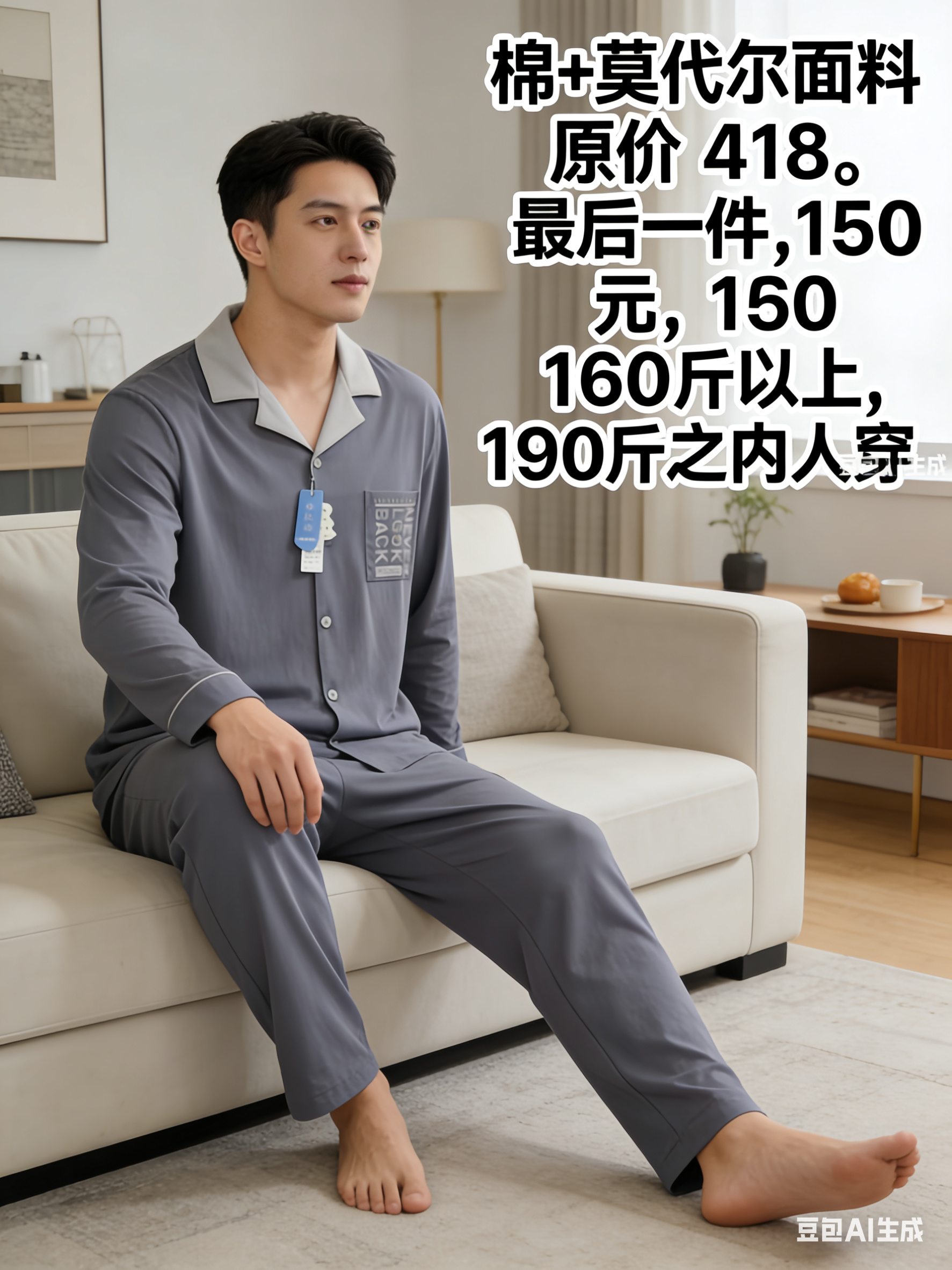 男士纯棉睡衣夏季新款短袖长裤大码薄款休闲可外穿家居服套装