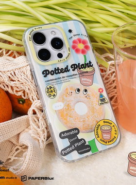 Major Tom甜甜圈盆栽可爱小清新双层磨砂imd华为P70Pro手机壳ins风原创iphone16Pro高级感好看少女小众保护壳