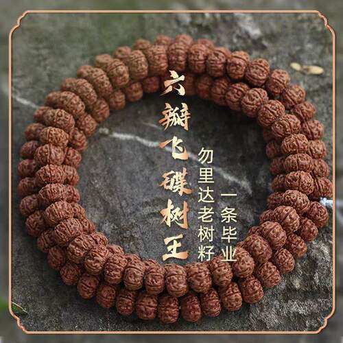 六瓣飞碟树王矮桩平细双龙盘龙纹毕业小金刚菩提子108颗多圈长串