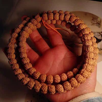 一代小金刚菩提108颗树神蜂窝矮桩爆肉双龙盘龙纹手链紫金鼠手串