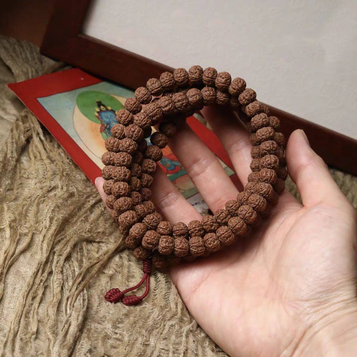 收藏级一代老树王天然矮桩小金刚菩提子108颗多圈长串收藏级文玩