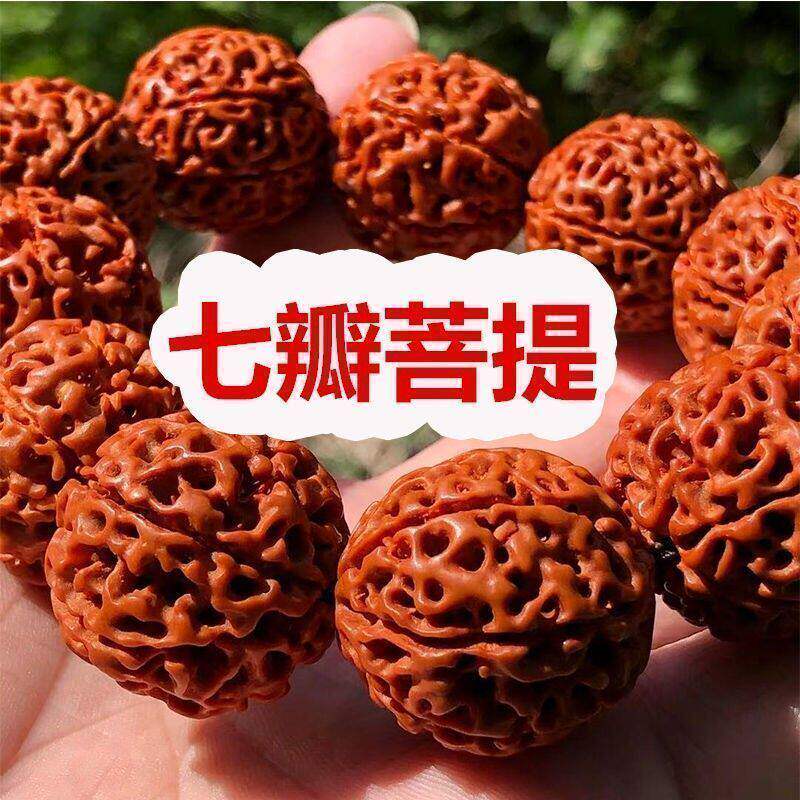 满肉红皮大金刚菩提子手串高密6六7七8八瓣原籽念珠