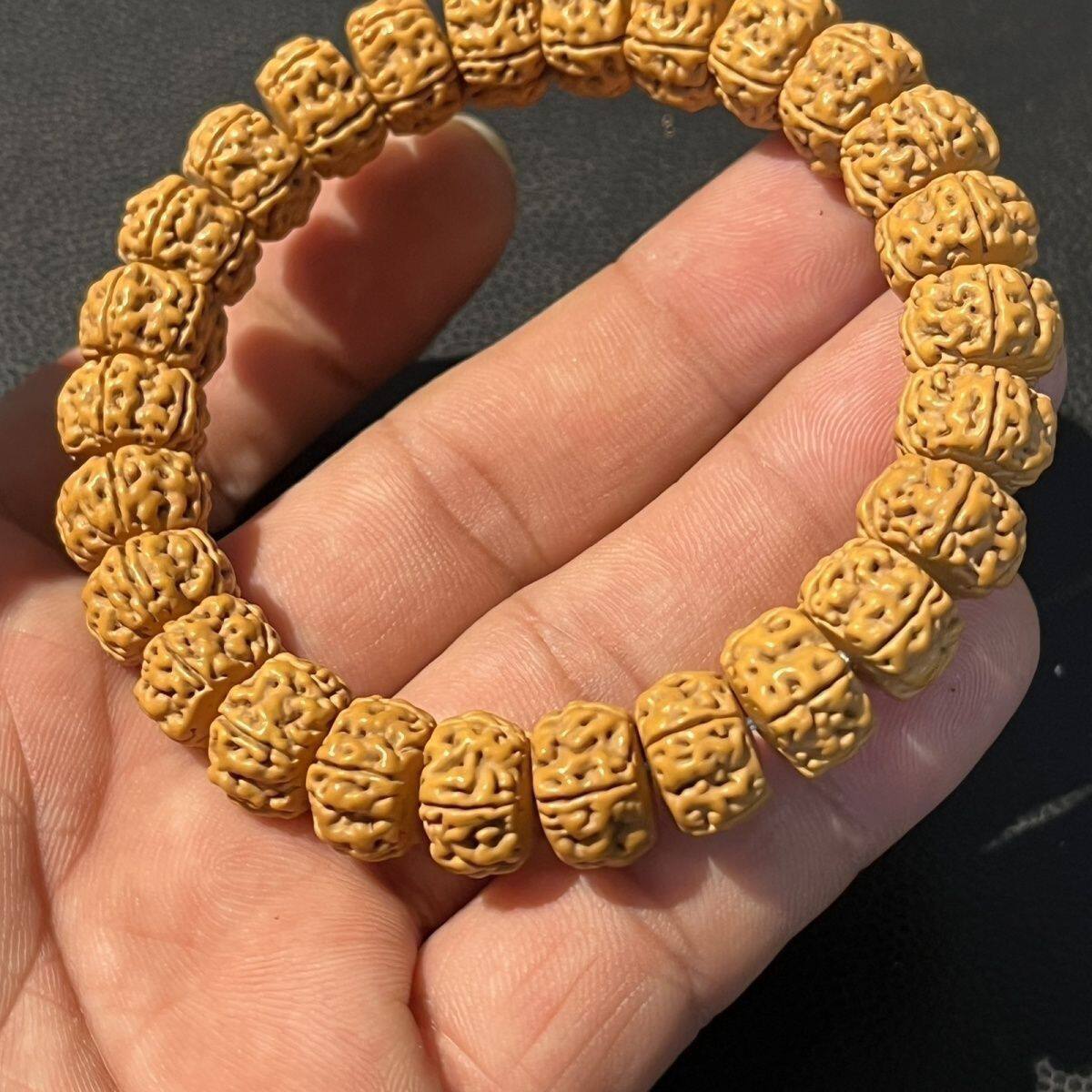 藏式盘龙龙切一代小金刚直切菩提单圈手串爆肉麦穗佛珠文玩手链