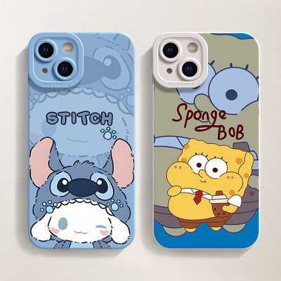 适用苹果1314卡通史迪仔1211手机