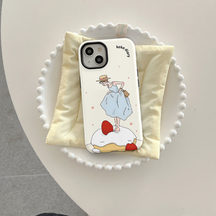 壳壳大世界草莓蛋糕女孩适用苹果16promax手机壳iPhone14菲林手机套13二合一高级感12女款 13pro防摔15p软壳硬