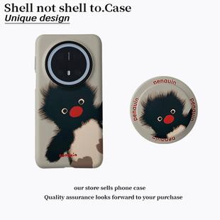 壳壳大世界炸毛企鹅适用华为手机壳mate70pro磁吸支架菲林二合一oppofindx7ultra保护套vivox200ultra小米15p