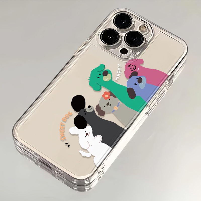 Apple适用苹果15彩色狗狗手机壳