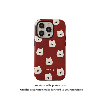 Apple苹果红色复古西高地手机壳