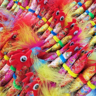 打春鸡2月4号立春)迎春鸡打春鸡纯手工缝制 立春孩子戴在帽子上的