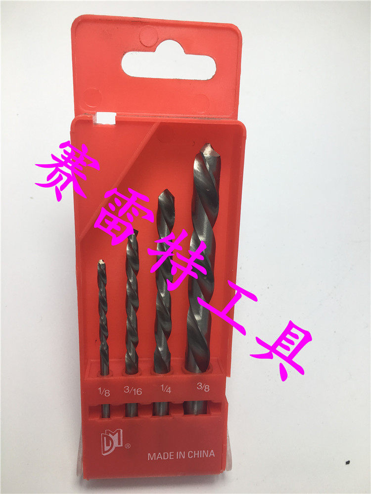 高速钢左钻4件套左旋钻头反向直柄麻花钻左旋钻反旋套装钻白钢钻