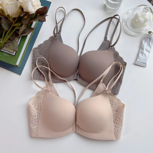 小胸聚拢前扣美背无钢圈内衣