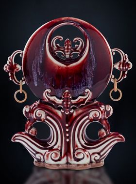 神垕镇陶瓷器钧瓷摆件窑变工艺品中式复古家居客厅酒柜装饰品摆设