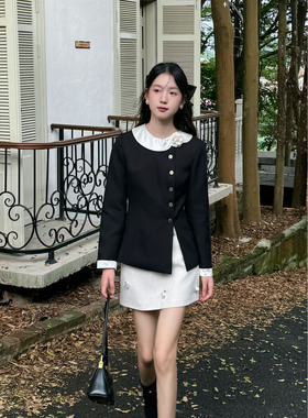 【闭店清仓】北岛家小香风套装裙女春新款黑色高级富家千金风整套