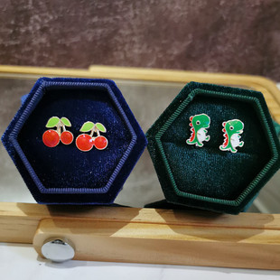 可愛草莓櫻桃卡通兒童耳夾無耳洞女簡約清新個性 學生耳墜防痛百搭
