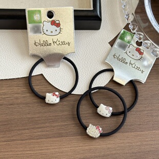 正版 气可爱丸子头发绳 凯蒂猫金属头发圈手链两用头绳少心三丽鸥元