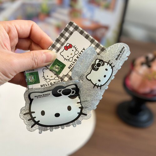 正版hellokitty银黑细闪鲨鱼夹