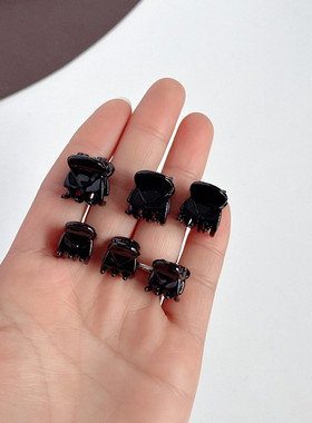 小号刘海夹迷你顶夹简约基础小发抓儿童成人黑色树脂小抓夹子饰品