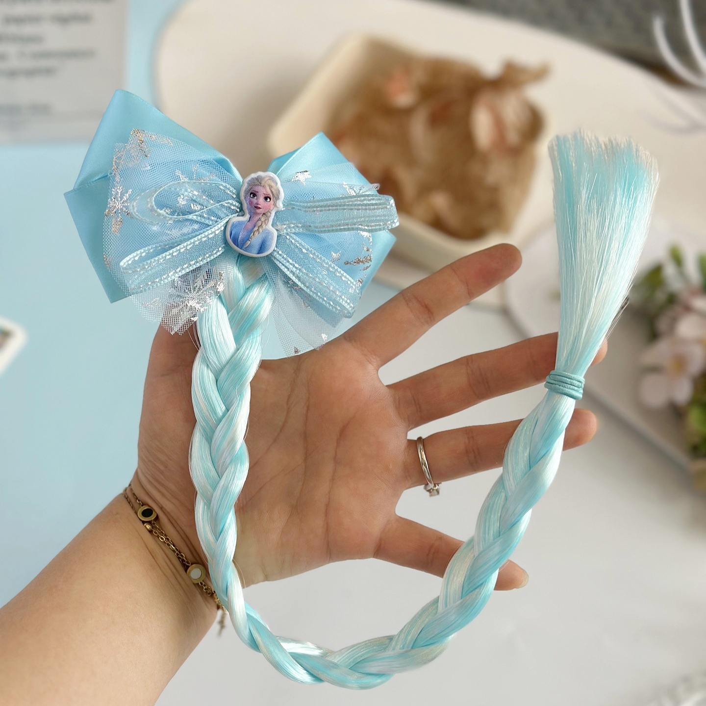 儿童公主女假发辫发夹蝴蝶结头饰