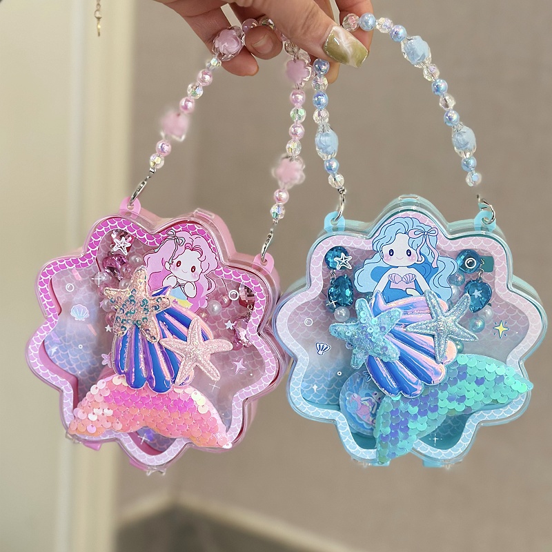 美人鱼儿童礼盒投影项链戒指耳夹