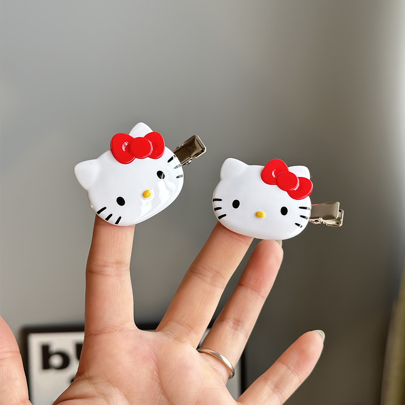 日系可爱hellokitty鸭嘴夹女侧边刘海无痕夹子甜美凯蒂猫正品发饰