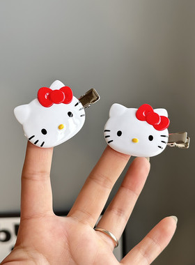 日系可爱hellokitty鸭嘴夹女侧边刘海无痕夹子甜美凯蒂猫正品发饰