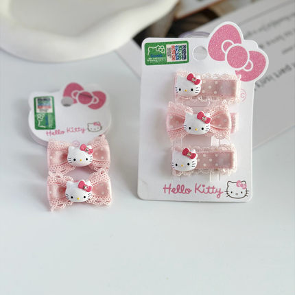 hellokitty发夹女粉色蝴蝶结发饰儿童边夹可爱2026新款宝宝碎发卡