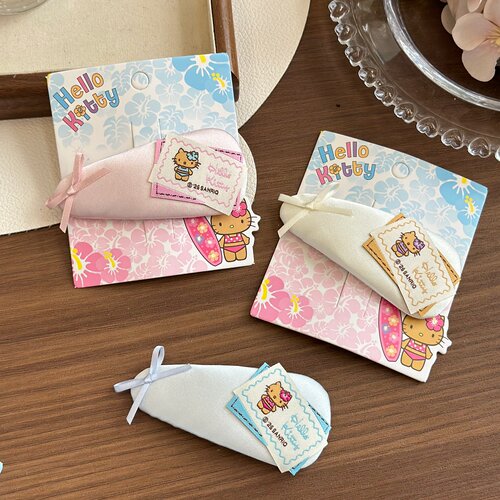 正版Hello Kitty头饰豹纹BB夹少女水滴碎发夹凯蒂猫甜美刘海边夹