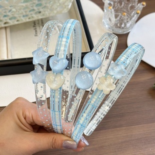 小清新海洋蓝儿童带齿头箍小女生不易断有齿防滑碎发箍刘海压发卡