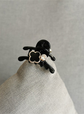 抓夹小号韩国五角星发饰锆石黑色刘海发夹顶夹侧夹发卡子成人头饰