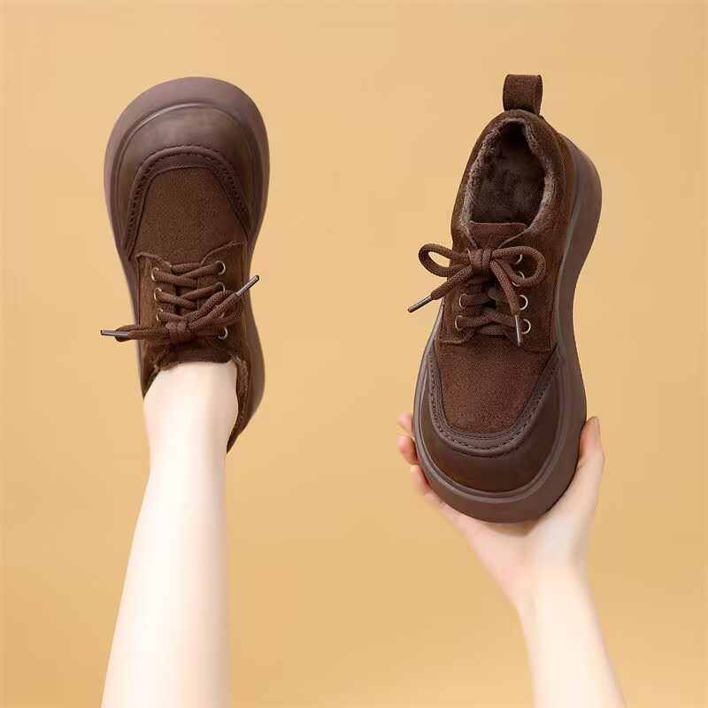 复古勃肯风加绒系带雪地靴2025新款冬季保暖厚底圆头韩版包头棉靴,女鞋,时尚雪地靴,淘宝优惠券,粉丝福利购,淘宝优惠卷