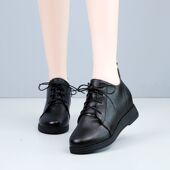 41真皮短靴女平底2025秋冬加绒软底妈妈鞋 大码 马丁靴33码