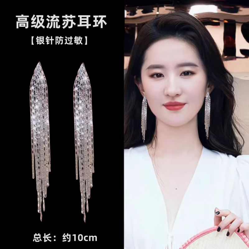 高级感流苏耳环女气质耳坠长款