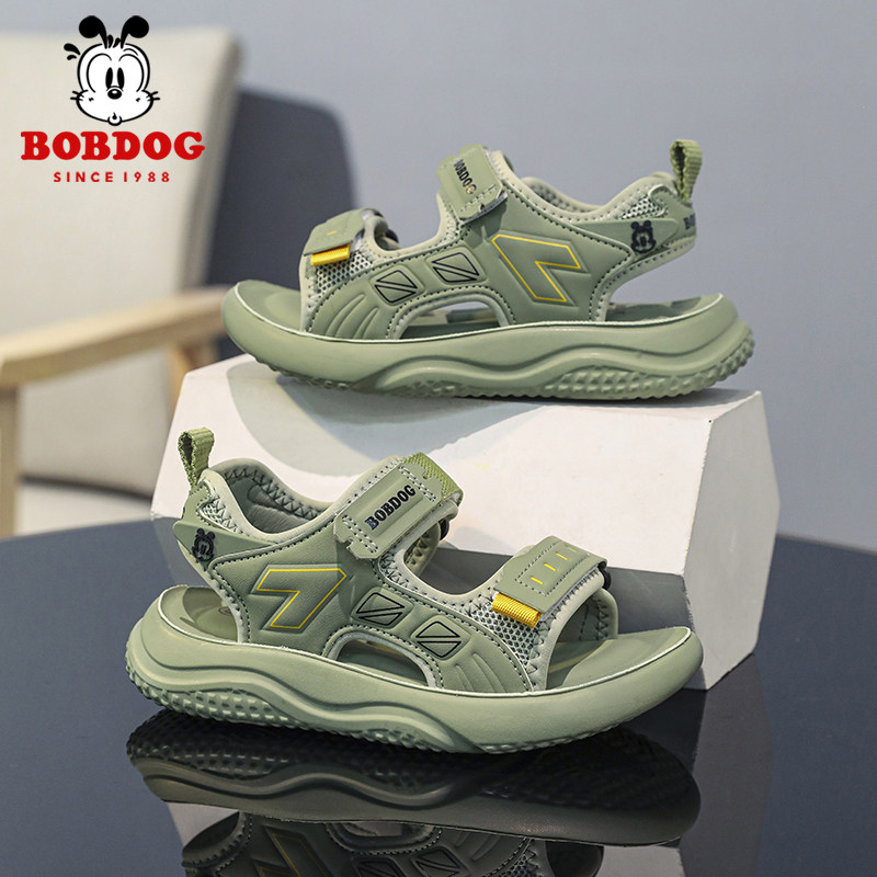 巴布豆儿童凉鞋男童夏款2026新款运动软底防滑学生男孩露趾沙滩鞋