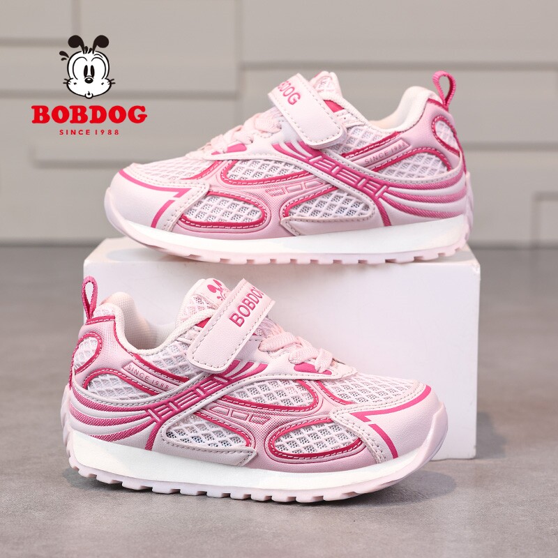巴布豆儿童运动鞋女童鞋子夏季透气网面德训鞋男童薄款防滑休闲鞋