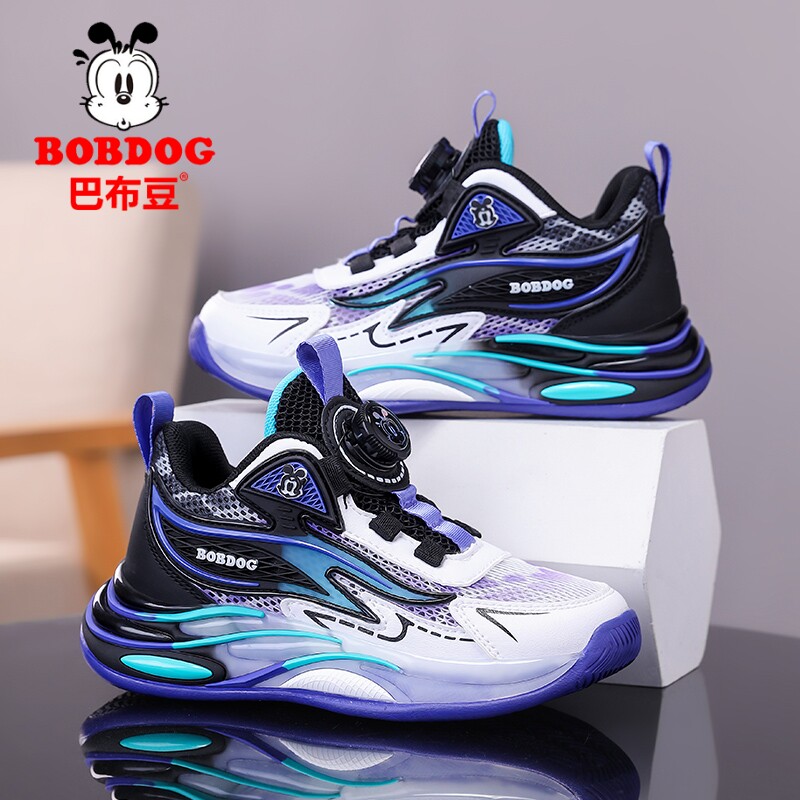 巴布豆童鞋男童鞋子春季2026新款网面透气儿童运动鞋青少年跑步鞋