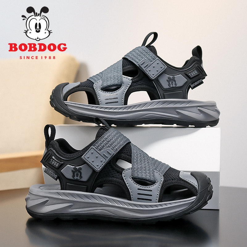 巴布豆童鞋男童包头凉鞋2025夏季新款中大童防滑软底儿童沙滩鞋子